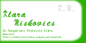 klara miskovics business card